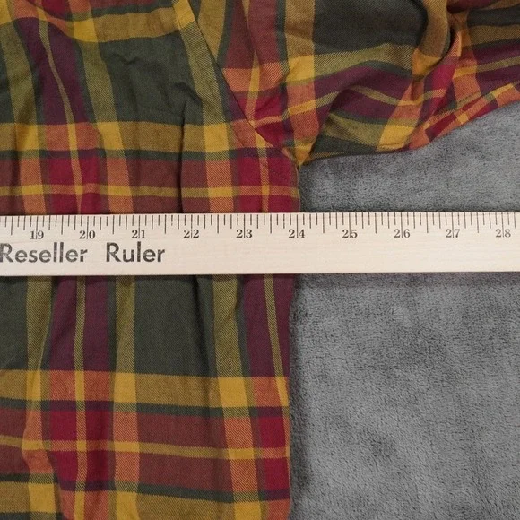 VTG Viyella Shirt Mens Large Red‎ Gold Hunting Tartan Wool Blend Plaid Button-Up - Picture 4 of 9